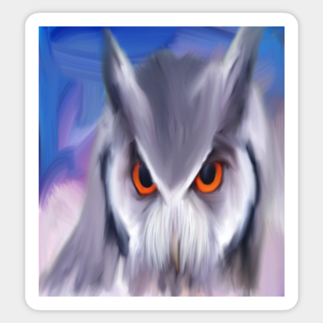 Abstract Owl Painting Painting Sticker Teepublic