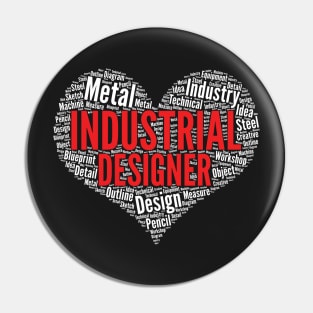 Industrial Designer Heart Shape Word Cloud Designing graphic Pin