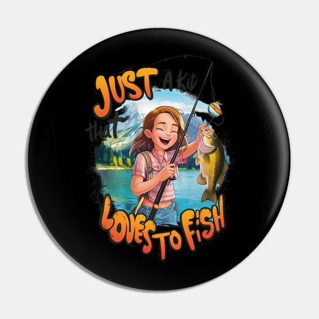 Bountiful Catch: Young Girl With Fish and Fishing Pin by coollooks