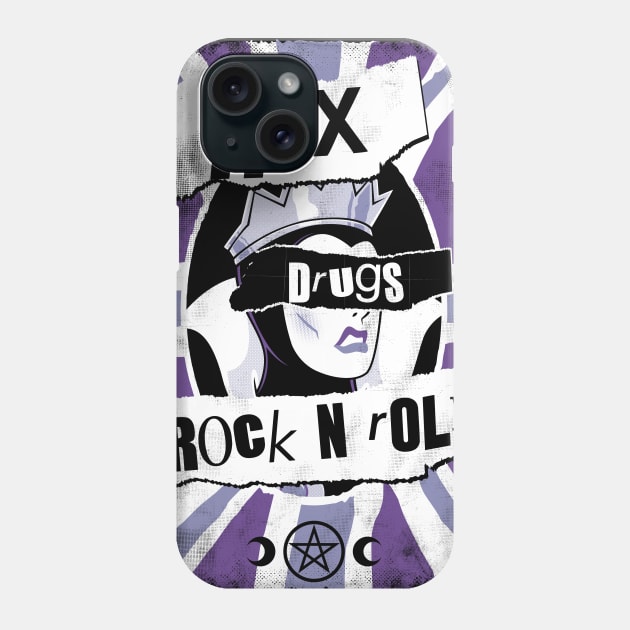 Hex, Drugs, Rock n Roll - Evil Queen - Punk Goth Phone Case by Nemons