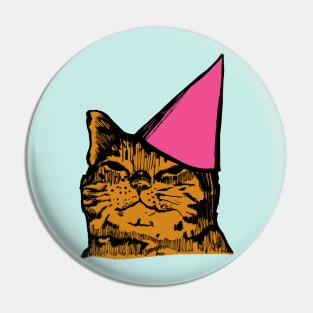 Drunk Party Cat (Pink Version) Pin