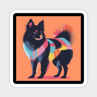 70s Schipperke Vibes: Pastel Pup Parade Magnet