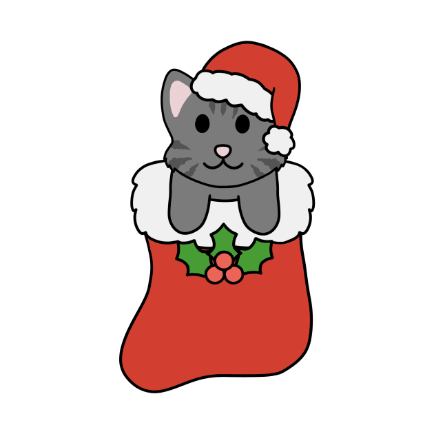 Christmas Black Tabby Stocking by BiscuitSnack