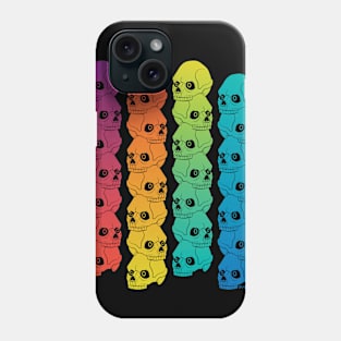 Rainbow Stacked Skull Pillars in a Pop Art Style Pattern Phone Case