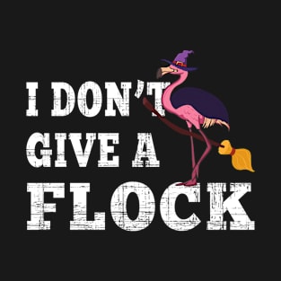 Halloween Flamingo Witch T shirt Funny Gift Flock Women T-Shirt