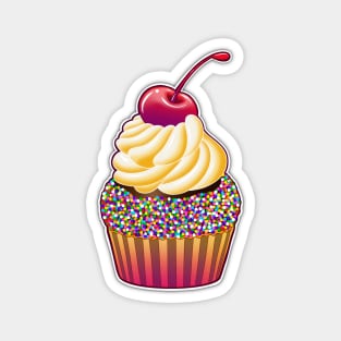 Sprinkle cupcake with Cherry on top Magnet