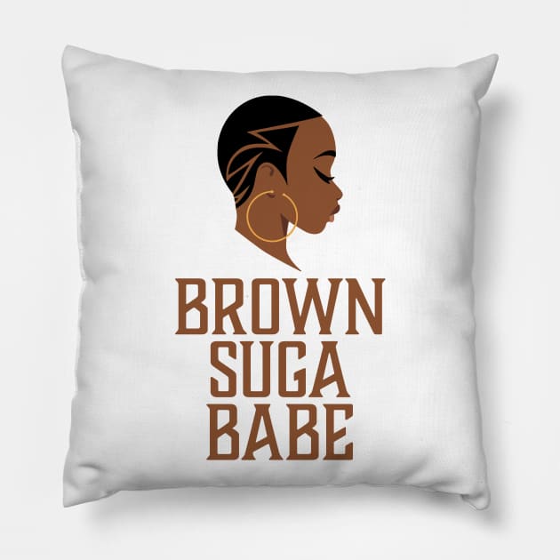 Brown Suga Babe, Black Woman, African American Pillow by UrbanLifeApparel