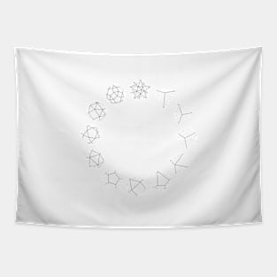 Abstract Minimalist Prism Clock Tapestry