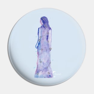 Virgo Galaxy Watercolor Pin