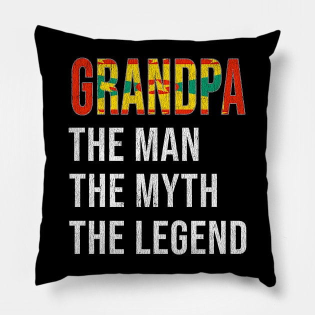 Grand Father Grenadan Grandpa The Man The Myth The Legend - Gift for Grenadan Dad With Roots From  Grenada Pillow by Country Flags