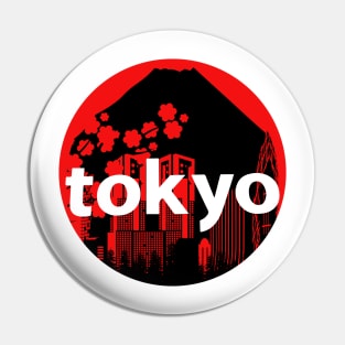 Japan Tokyo Skyline Graphic Pin