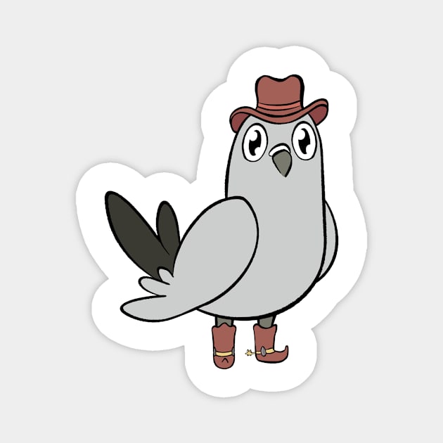 Cowboy Pigeon Magnet by BirdPresident