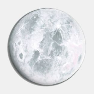 Moon on Grey Background Gouache Painting Pin