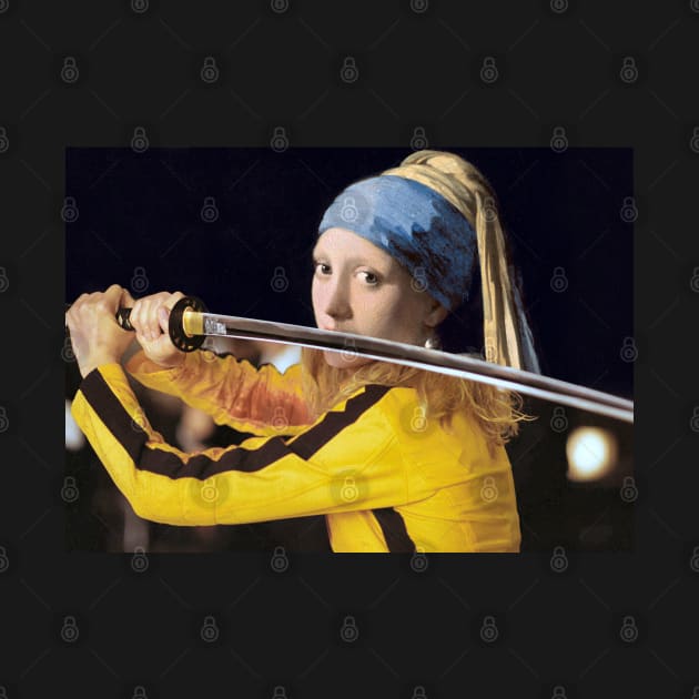 Girl with a Pearl Earring by Vermer and Beatrix Kiddo from Kill Bill by luigi-tarini