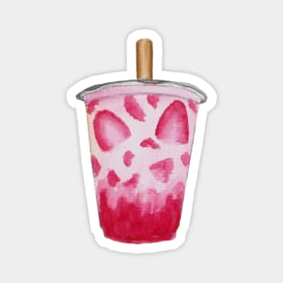 Strawberry Pink Drink watercolour Magnet