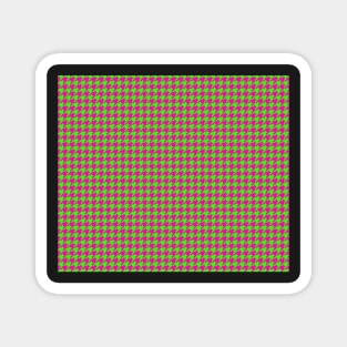 Green and Pink Houndstooth Magnet