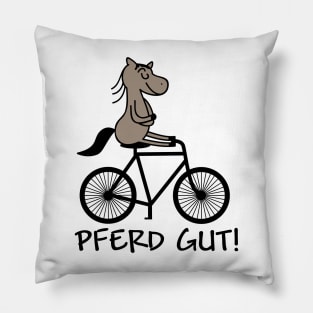 Good horse rides a bike Pillow