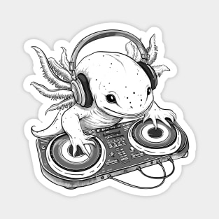 Tiny DJ Axolotl - Awesome Salamander Amphibian Magnet