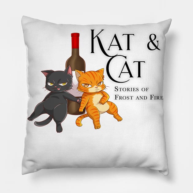 Kat and Cat - Stories of Frost and Fire Pillow by KimbraSwain