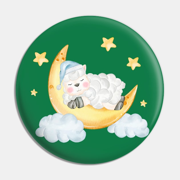 Sheep Sleeping Cloud Pin by Mako Design 