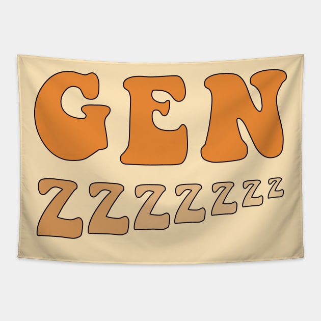 Sleepy Gen Z Tapestry by Gold Star Creative