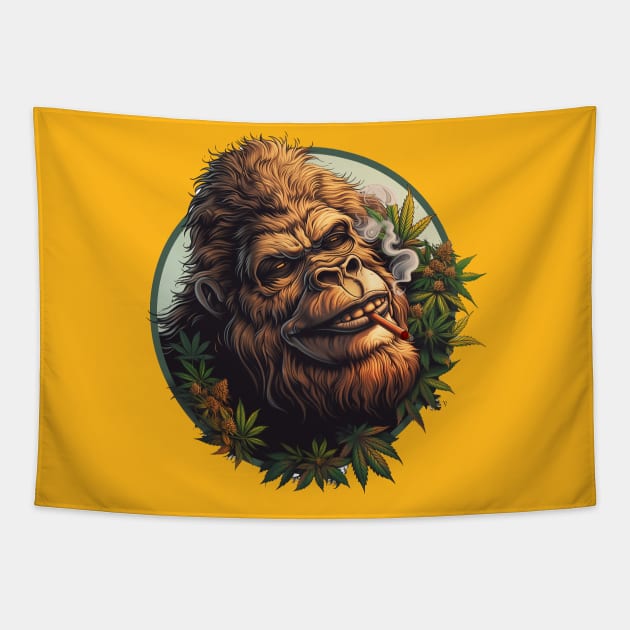 Bigfoot Stoner Tapestry by DavidLoblaw