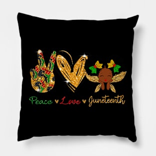 Peace Love Juneteenth June 1865 African black Freedom Women Pillow