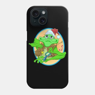 Frog gone fishing Phone Case