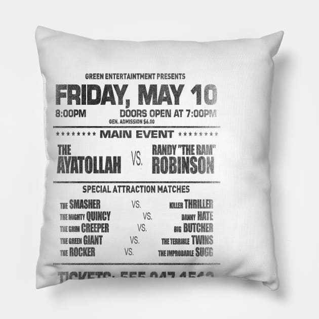 The Wrestler Poster Pillow by RetroCheshire