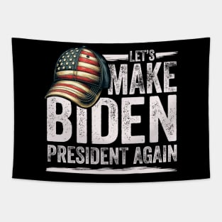 Make Biden President Again - Patriotic American Flag Cap Tapestry