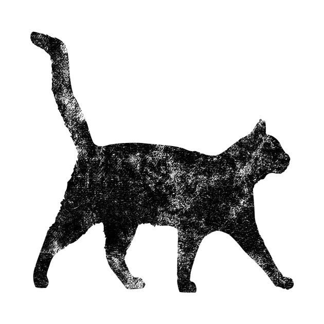 Cat Black Faded - Cat - T-Shirt | TeePublic