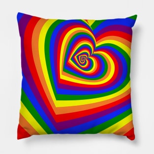 Rainbow heart swirl Pillow