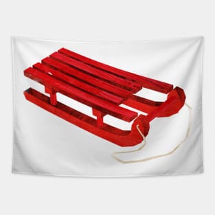 Red wooden sledge Tapestry