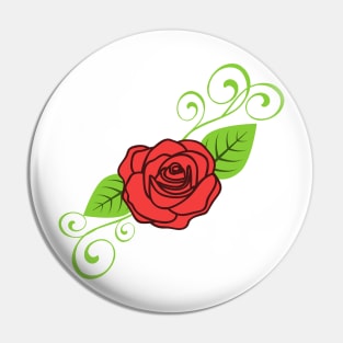 Red rose design Pin