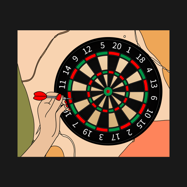 Dartboard Dart Player With Darts Arrows by flofin