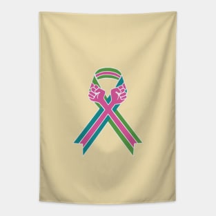 Metastatic Breast Cancer Fists Ribbon Tapestry