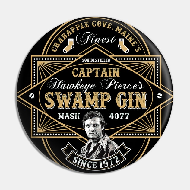 MASH 4077 Swamp Gin Label Pin by Alema Art