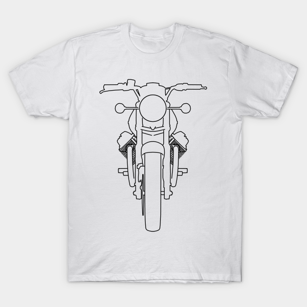 Moto Guzzi 850-T outline graphic (black) - Motorbike - T-Shirt | TeePublic