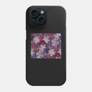 Jigsaw Puzzle Watercolor Silhouette in Purple and Red Watercolor Painting Pattern Phone Case