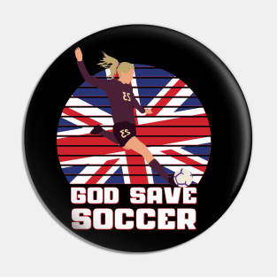 God save soccer Pin