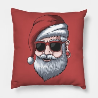 Cool Modern Santa Claus with Gauged Ears Pillow