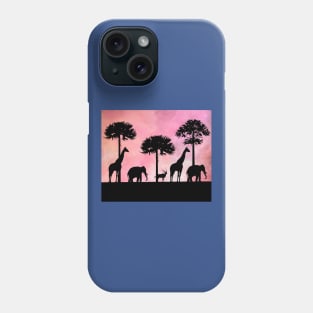 Retro Vintage Sunset Africa At Night Phone Case