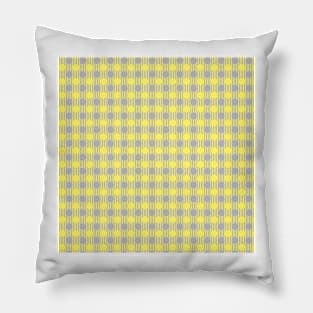 Yellow And Grey Polka Dots On Stripes Pillow