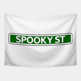 Spooky St Street Sign Tapestry