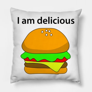 i am delicious burger Pillow