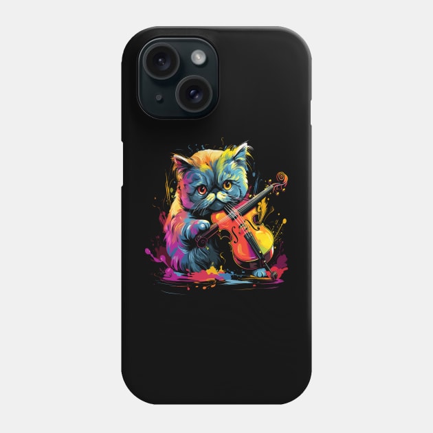 Exotic Shorthair Playing Violin Phone Case by JH Mart