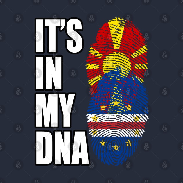 Macedonian And Cabo Verdean Mix Heritage DNA Flag by Just Rep It!!