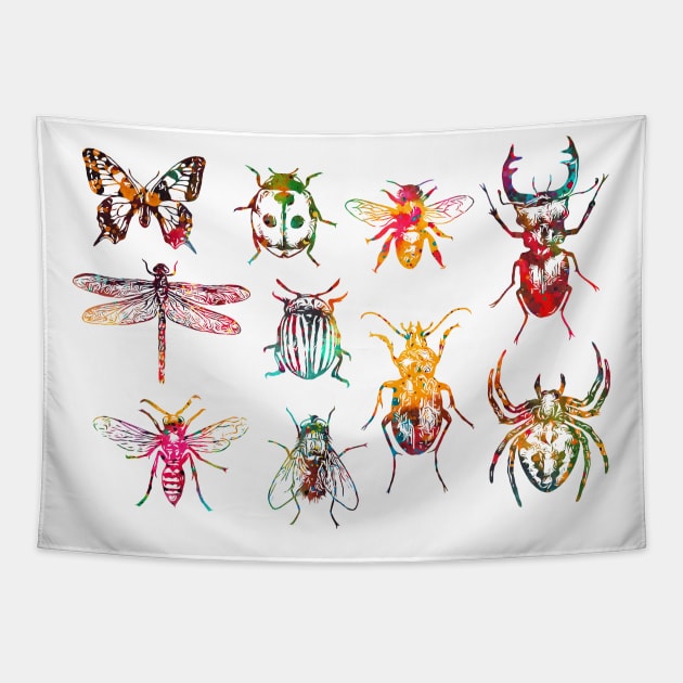 Insect Collection Tapestry by erzebeth