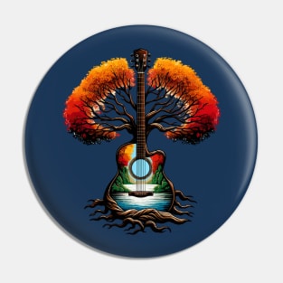 Hippie Acoustic Guitar Pin