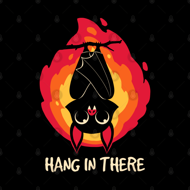 Hang In There Bat Halloween by Digital Magician